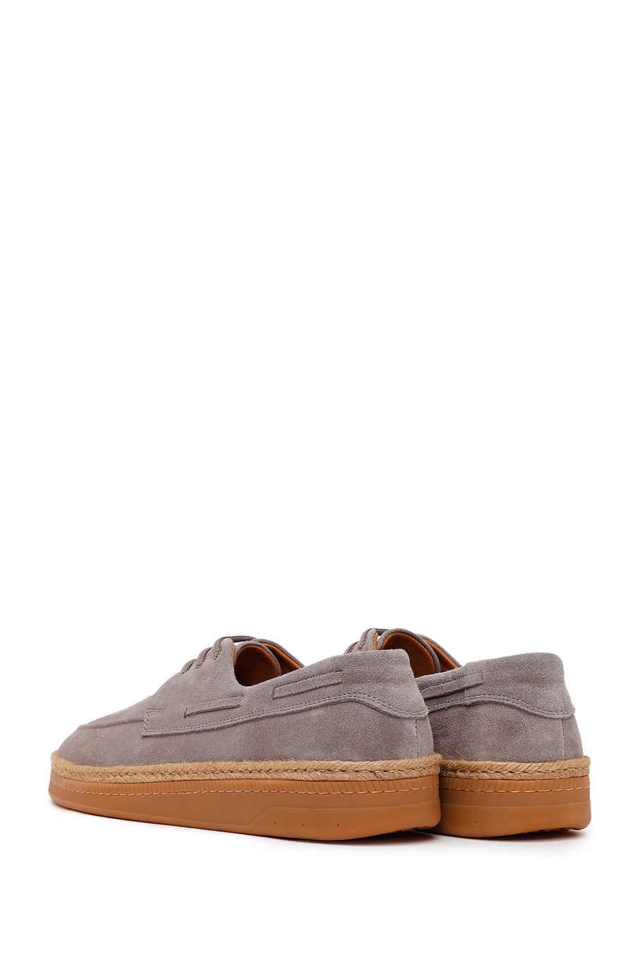 Male Gray Lace-Up Suede Casual Shoes