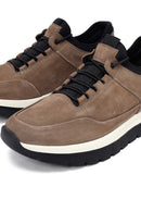 Male Mink Lace-up Thick-soled Nubuck Leather Casual Sneaker | Derimod