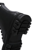Women's Black Lace-Up Zipper Detailed Combat Boots | Derimod