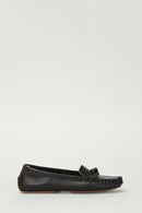 Black Women's Leather Loafer | Derimod