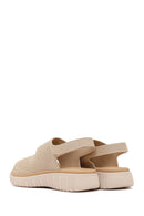 Women's Beige Strapped Thick-Soled Fabric Sandals | Derimod