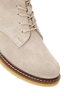 Women's Beige Suede Leather Boots | Derimod