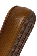 Woman Brown Thick-Soled Leather Slipper | Derimod