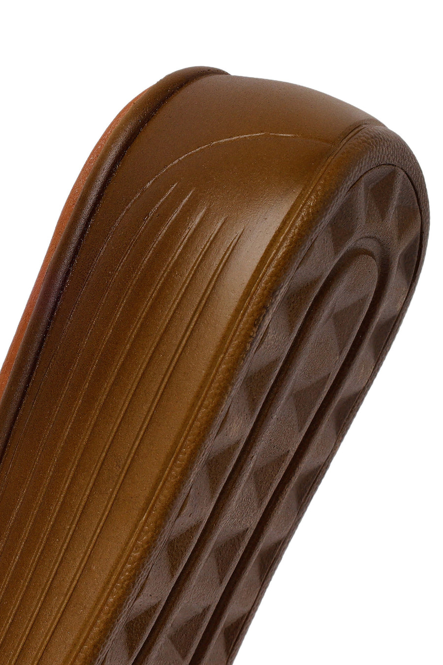 Woman Brown Thick-Soled Leather Slipper