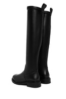 Women's Black Zippered Leather Boots | Derimod