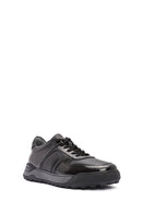 Erkek Siyah Bağcıklı Deri Casual Sneaker | Derimod