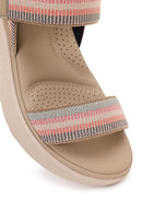 Women's Beige Strapped Thick-Soled Fabric Comfort Sandals | Derimod
