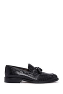 Men's Black Leather Tasseled Classic Loafer | Derimod