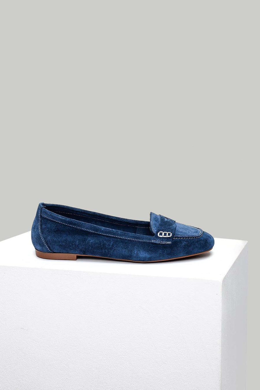 Blue Suede Women's Leather Loafer