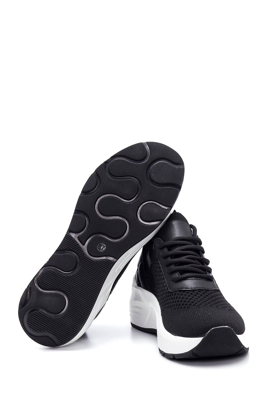 Kadın Siyah Kalın Tabanlı Kumaş Sneaker