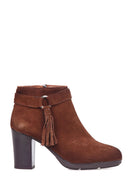 Women's Tasseled Suede Boots | Derimod