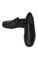 Male Black Leather Casual Loafer | Derimod