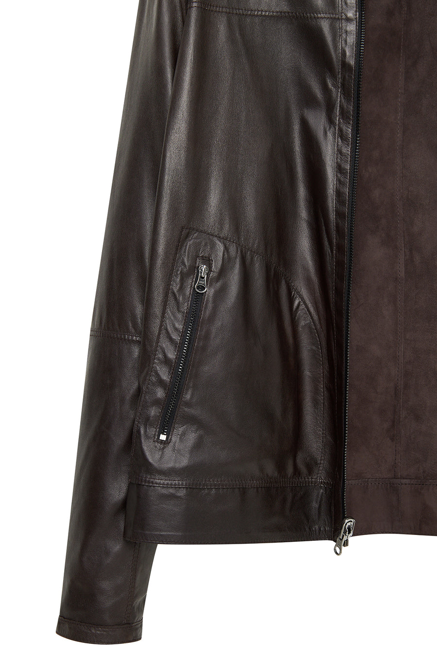 Clint Men's Brown Suede Double-Sided Leather Jacket
