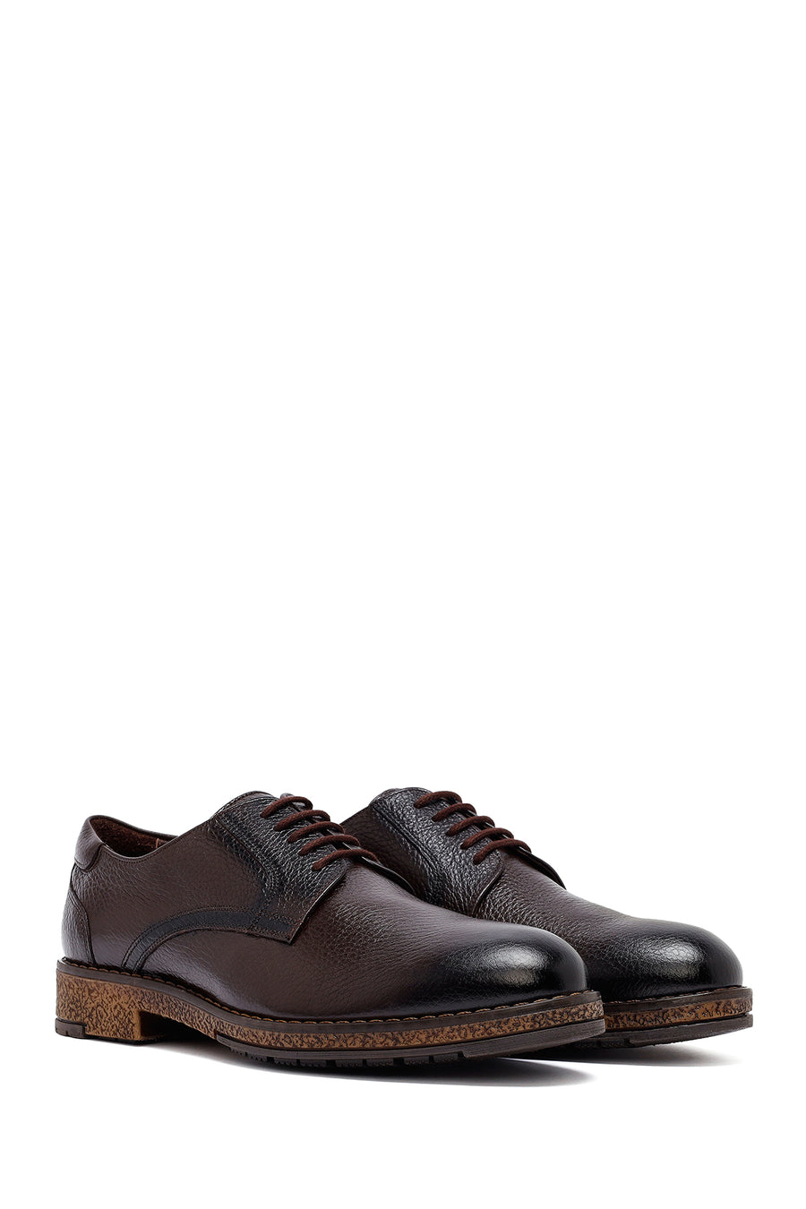 Men's Brown Lace Up Leather Casual Shoes