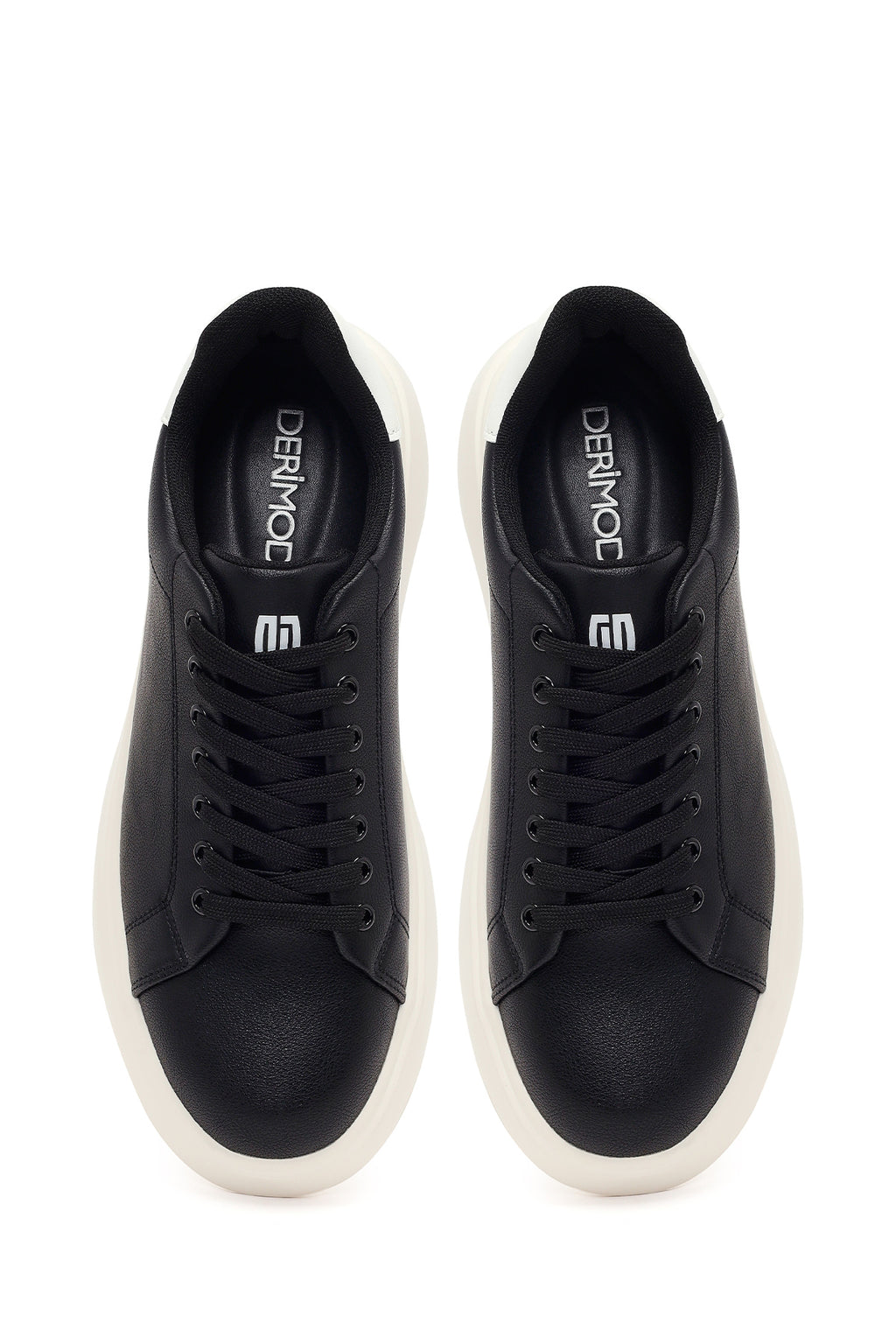 Erkek Siyah Bağcıklı Kalın Tabanlı Sneaker