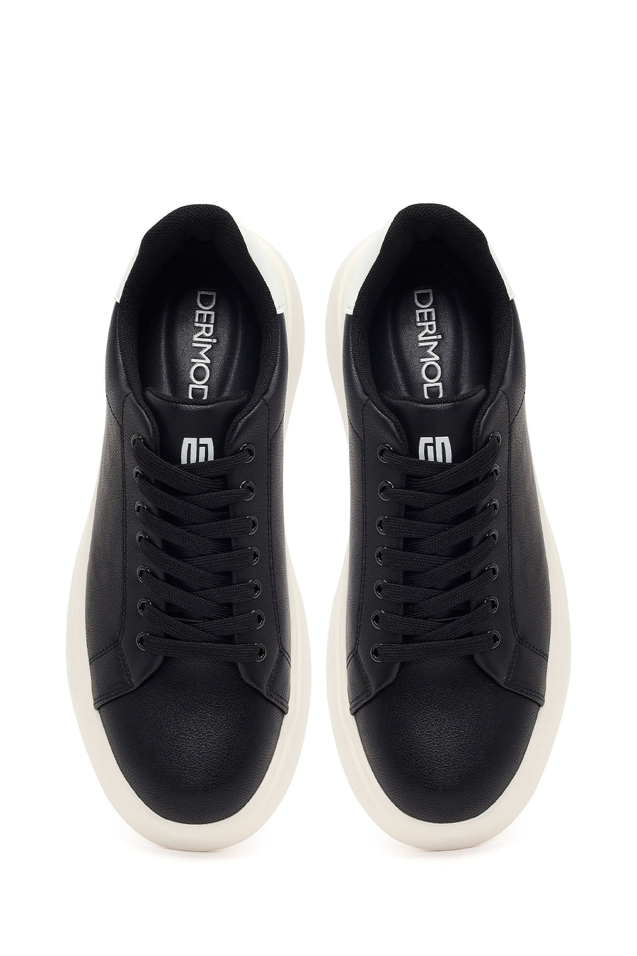 Erkek Siyah Bağcıklı Kalın Tabanlı Sneaker