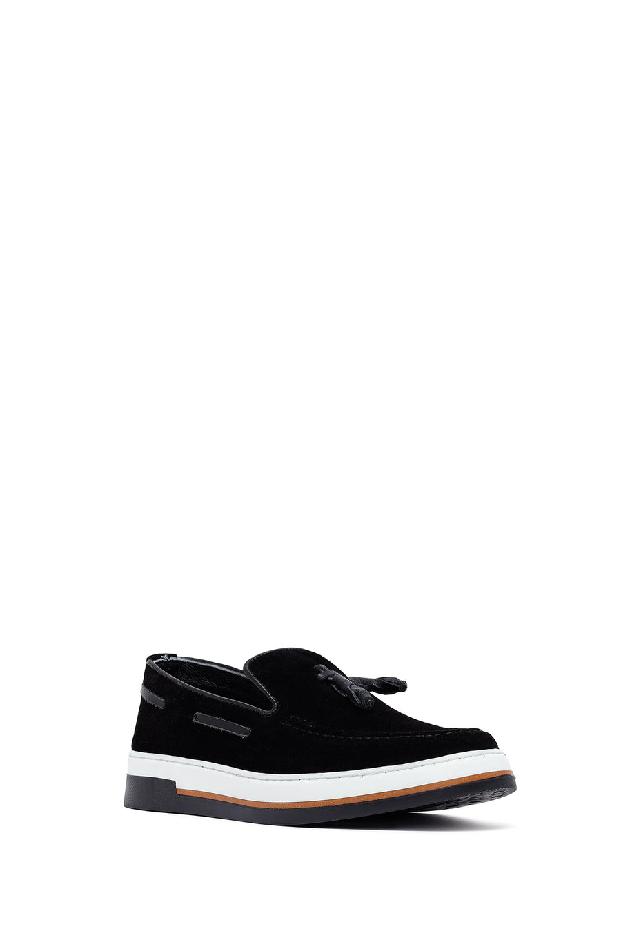 
Men's Black Suede Leather Tassel Casual Loafer
