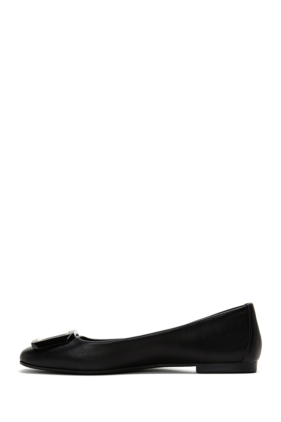 Women's Black Leather Ballerina Ballet Shoes