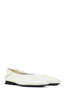 Camper Women's White Casi Myra Leather Ballerinas | Derimod