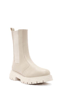 Women's Cream Chelsea Boots | Derimod