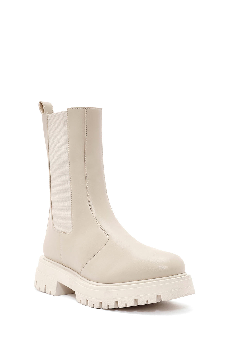 Women's Cream Chelsea Boots