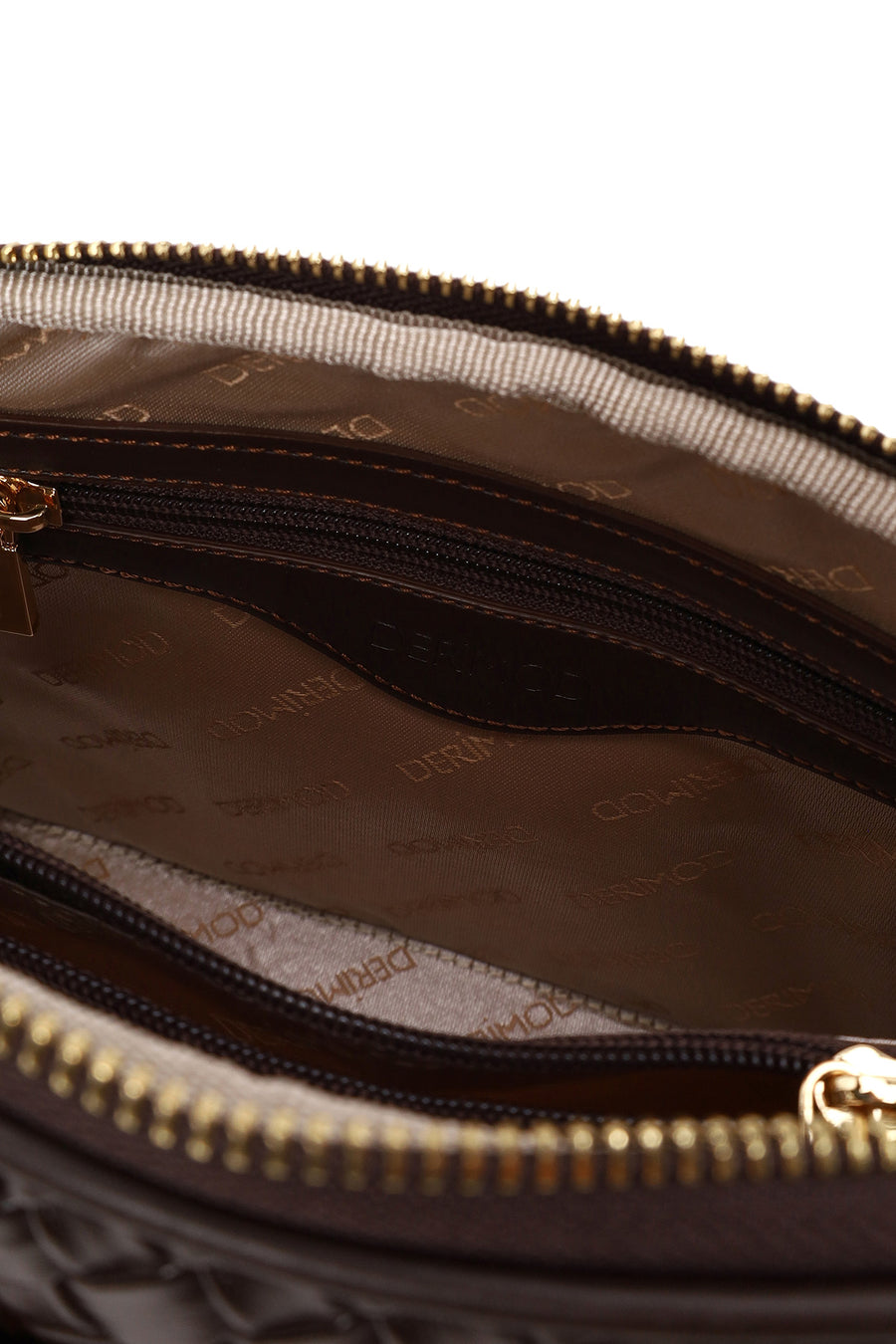 Woman Brown Long-Strap Knitted Classic Shoulder Bag