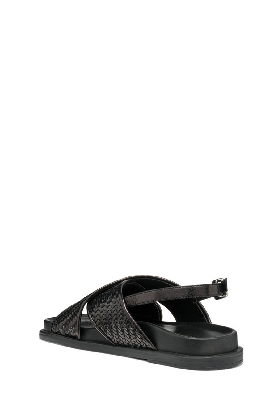 Geox Women's Black D Adelash E - Shi.Goat Lea Knitted Leather Sandals