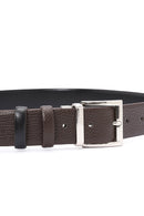 Men's Black Double Sided Leather Belt | Derimod