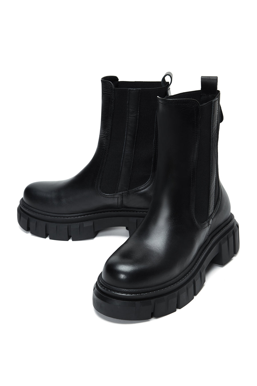 Women's Black Leather Chelsea Boots