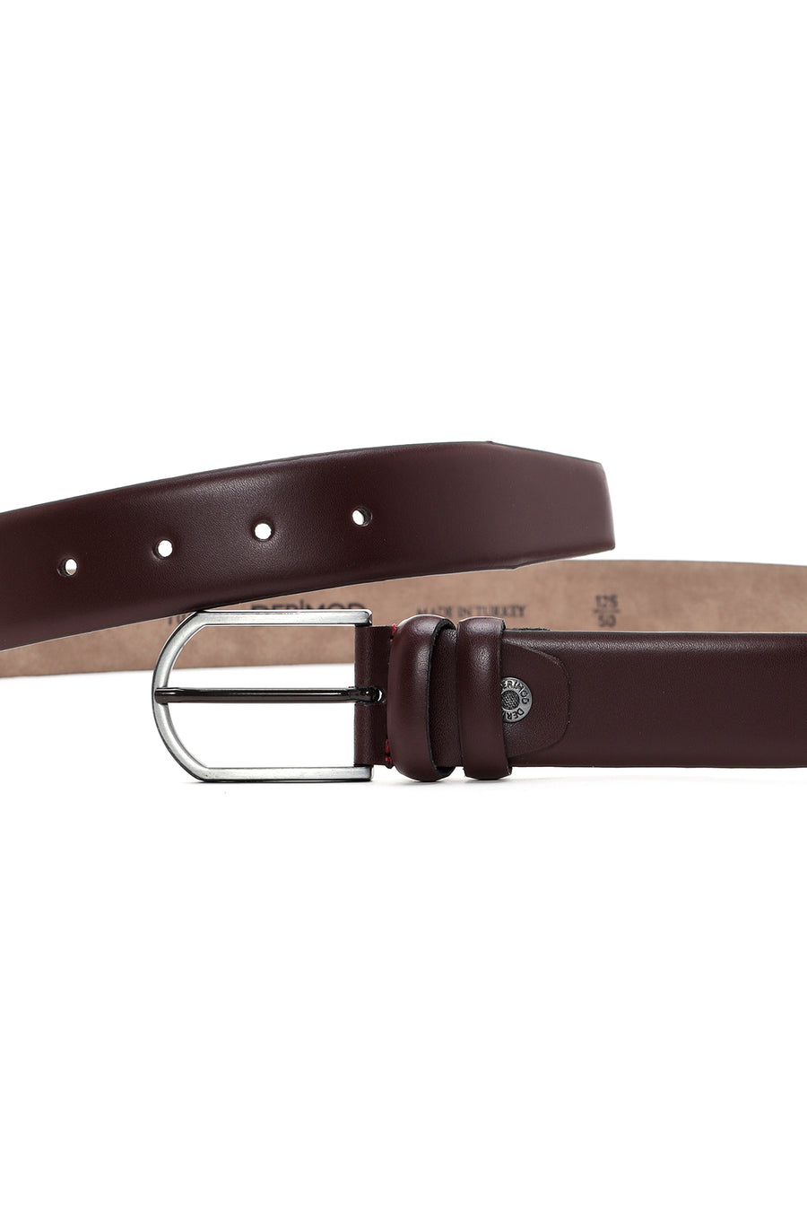 Men's Burgundy Leather Belt