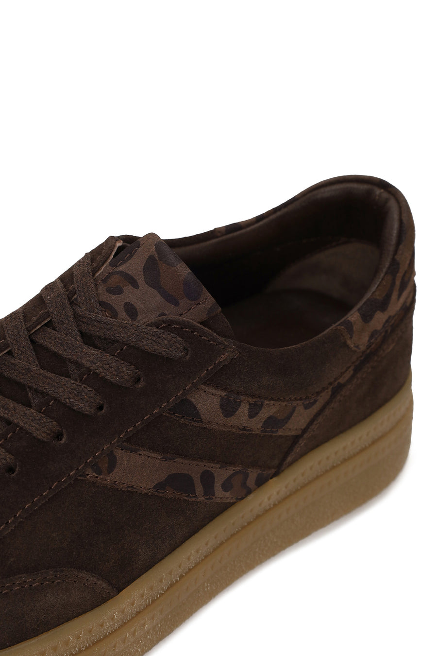 Woman Brown Lace-Up Suede Leather Sneaker
