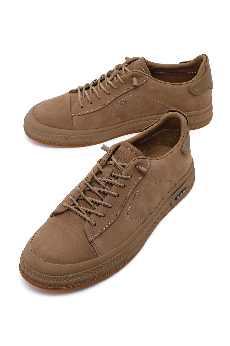 Erkek Vizon Bağcıklı Nubuk Deri Sneaker