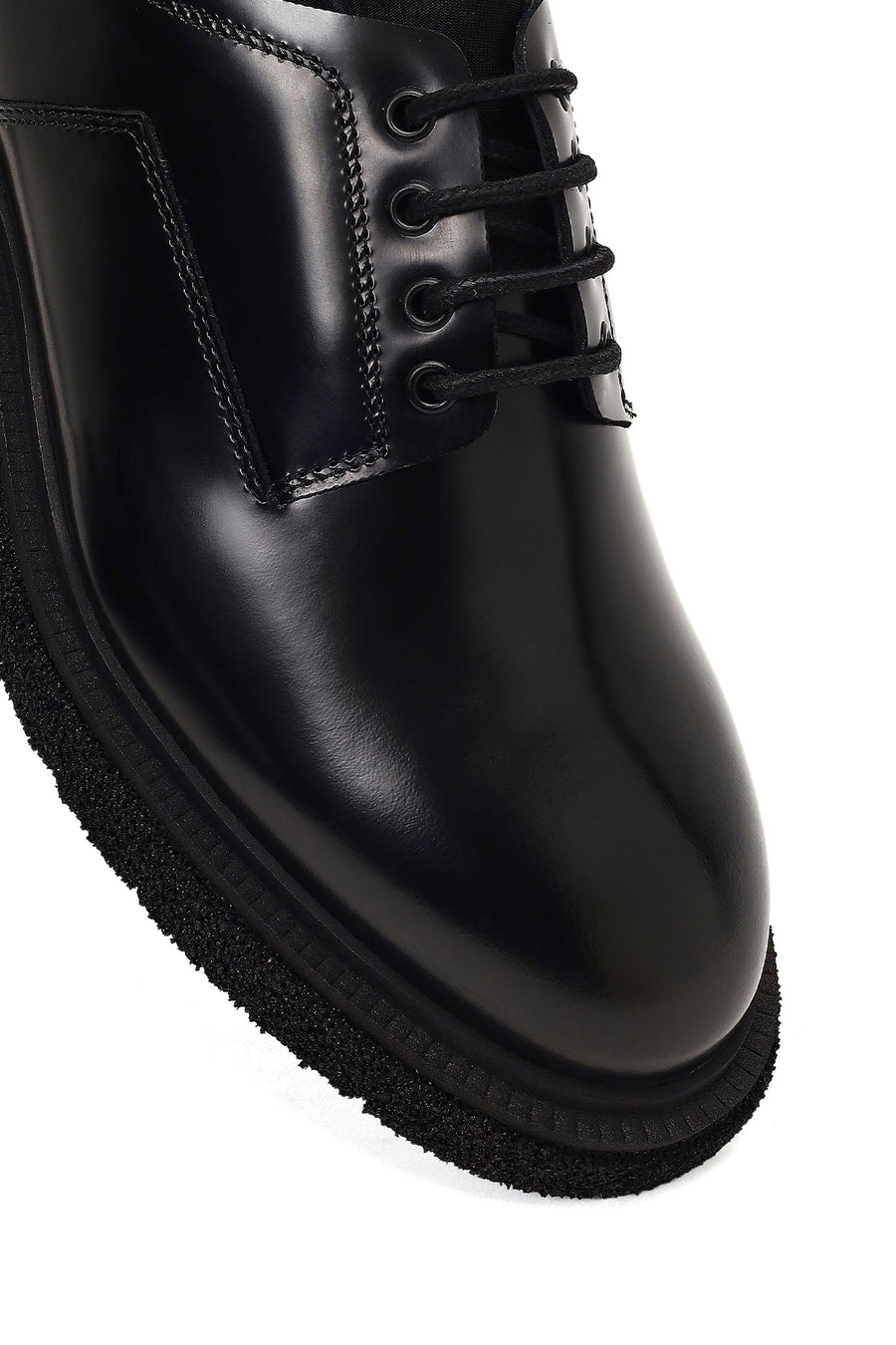 Men's Black Lace-Up Leather Casual Shoes