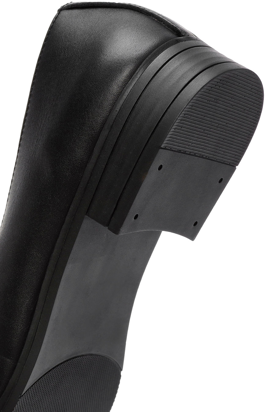 Women's Black Buckle Detailed Leather Masculine Loafer