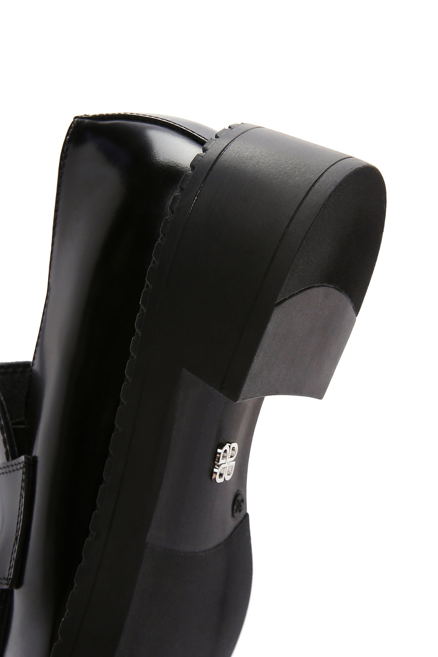 Women's Black Leather Masculine Loafer