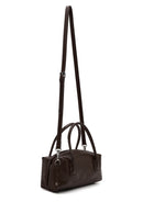 Woman Brown Long Strap Snake Print Shoulder Bag | Derimod