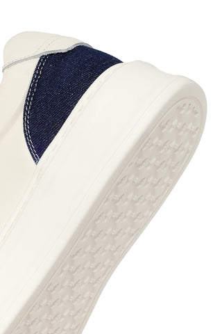 Erkek Beyaz Bağcıklı Deri Sneaker