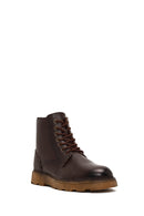 Men's Brown Zippered Thick-Soled Leather Boots | Derimod