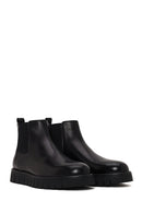 Male Black Thick-Soled Leather Casual Chelsea Boots | Derimod