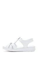 Kadın Beyaz Deri Comfort Sandalet | Derimod