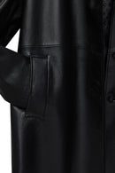 Emma Women's Black Leather Coat | Derimod