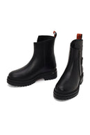 Harley Davidson Woman Black Peking Zip Closure Thick-Soled Leather Boots | Derimod