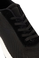 Derimod Zero Men's Black Lace-Up Thick Soled Fabric Sneaker | Derimod