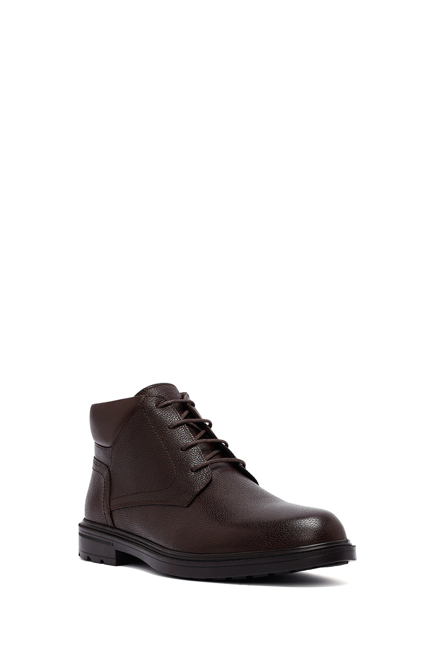 Men's Brown Zippered Leather Boat