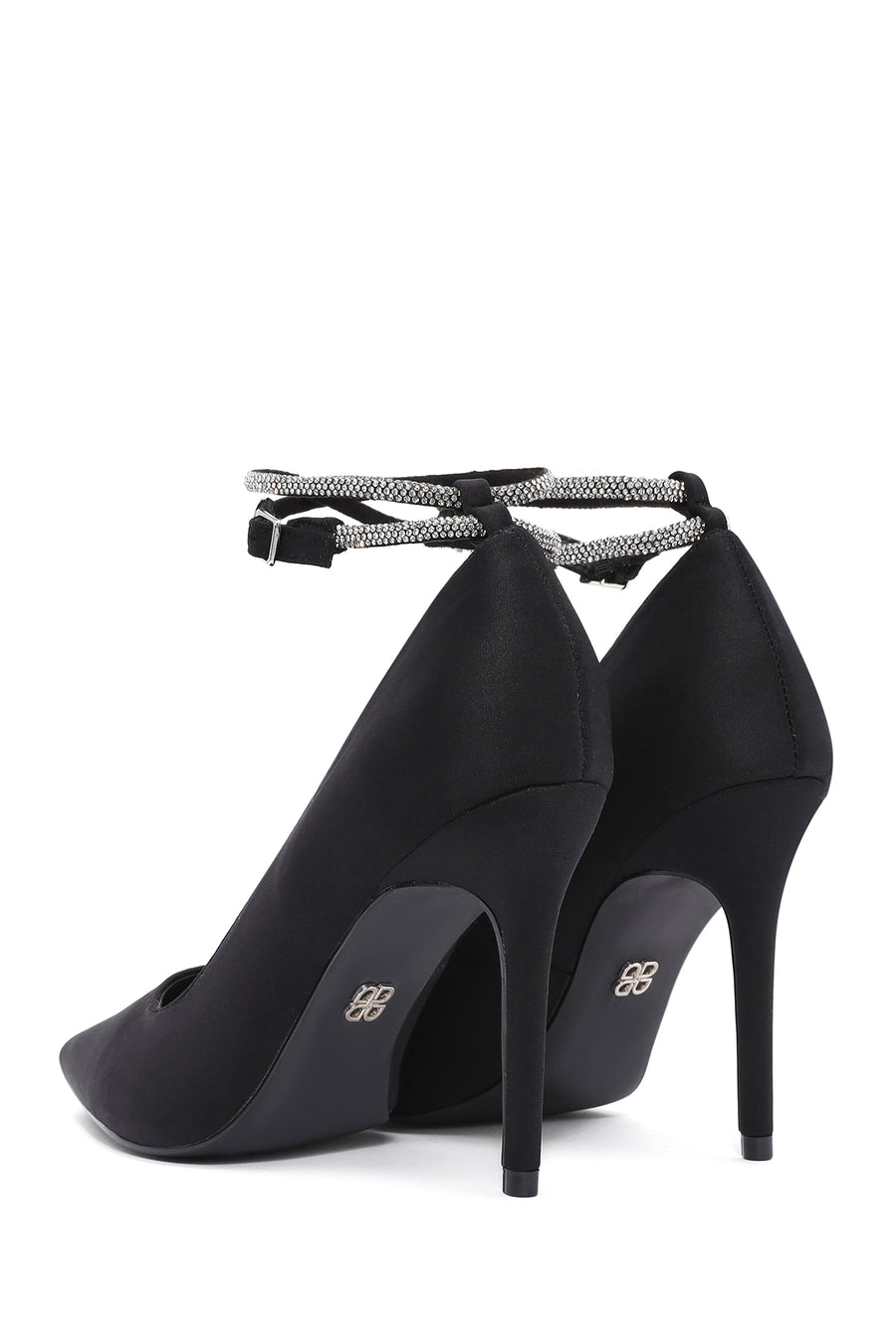 Women's Black Ankle Strap Stiletto Heel