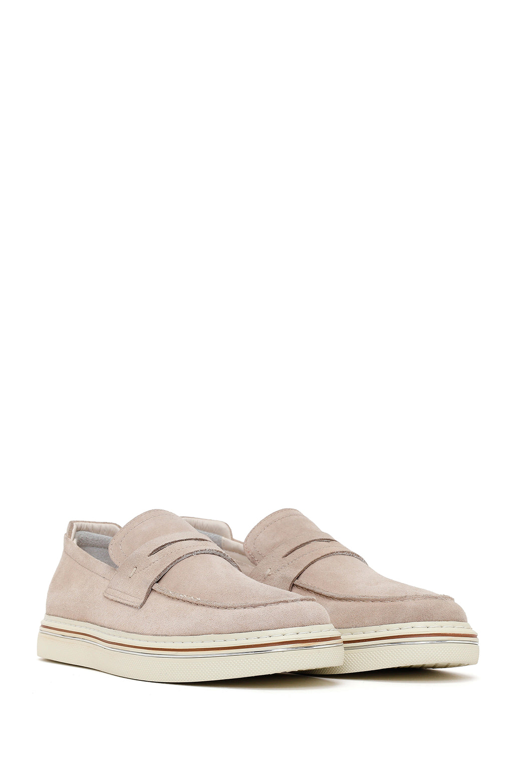 Erkek Bej Süet Deri Casual Loafer