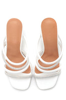 Women's White Stone Heeled Slippers | Derimod