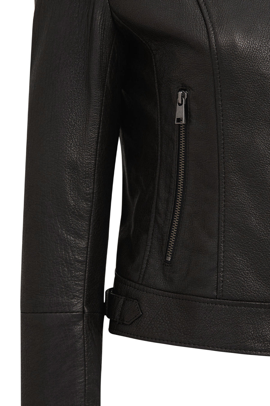 Prima Woman Black Short Leather Jacket