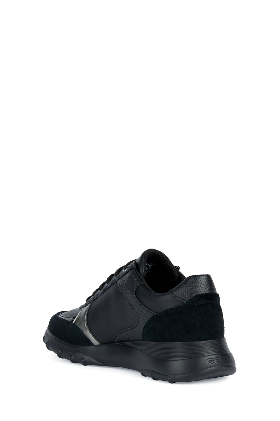Geox Women's Black Alleniee Suede Detailed Sneaker