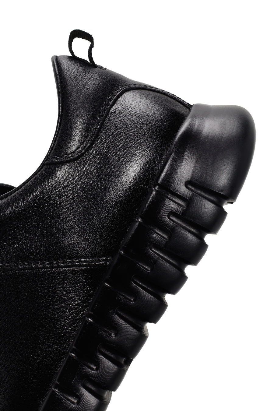 Erkek Siyah Bağcıklı Deri Sneaker